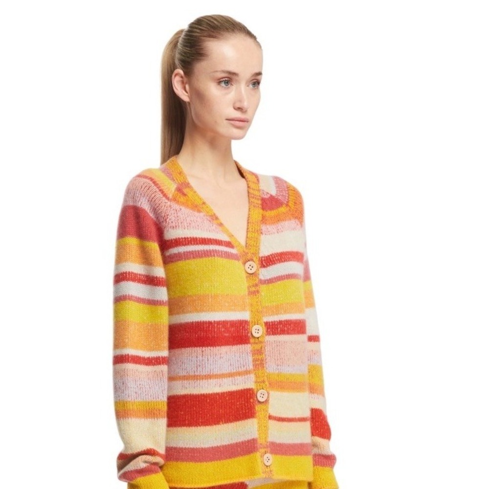 The Elder Statesman Sweater 100% Cashmere Striped SZ-S) NWOT U.S.A Made RN148931